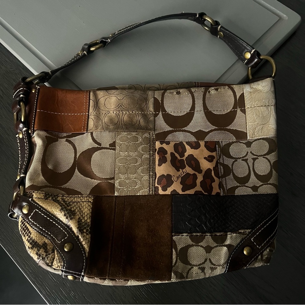 Coach Purse with Leather Shoulder Strap